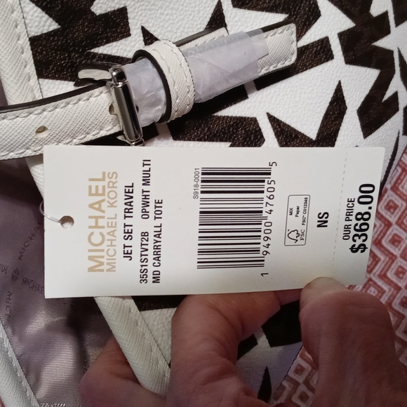 MK Jet Set Travel MD Jet set carryall tote. White and Brown! - Picture 8 of 8